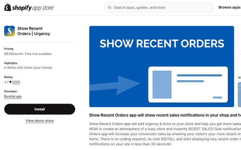 Show Recent Orders | Urgenzy